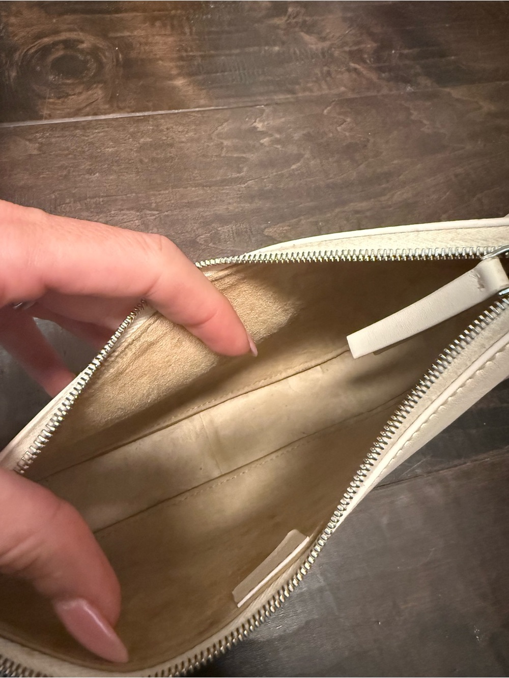 The Row Cream Leather Crescent Shoulder Bag - Picture 5 of 5